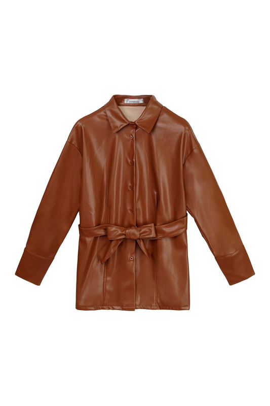 Blouse Leather - Bruin