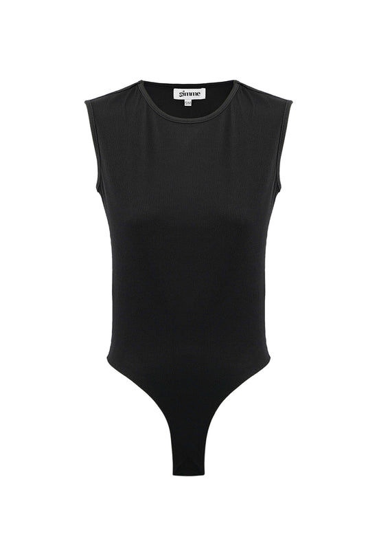 Basic bodysuit mouwloos - Zwart