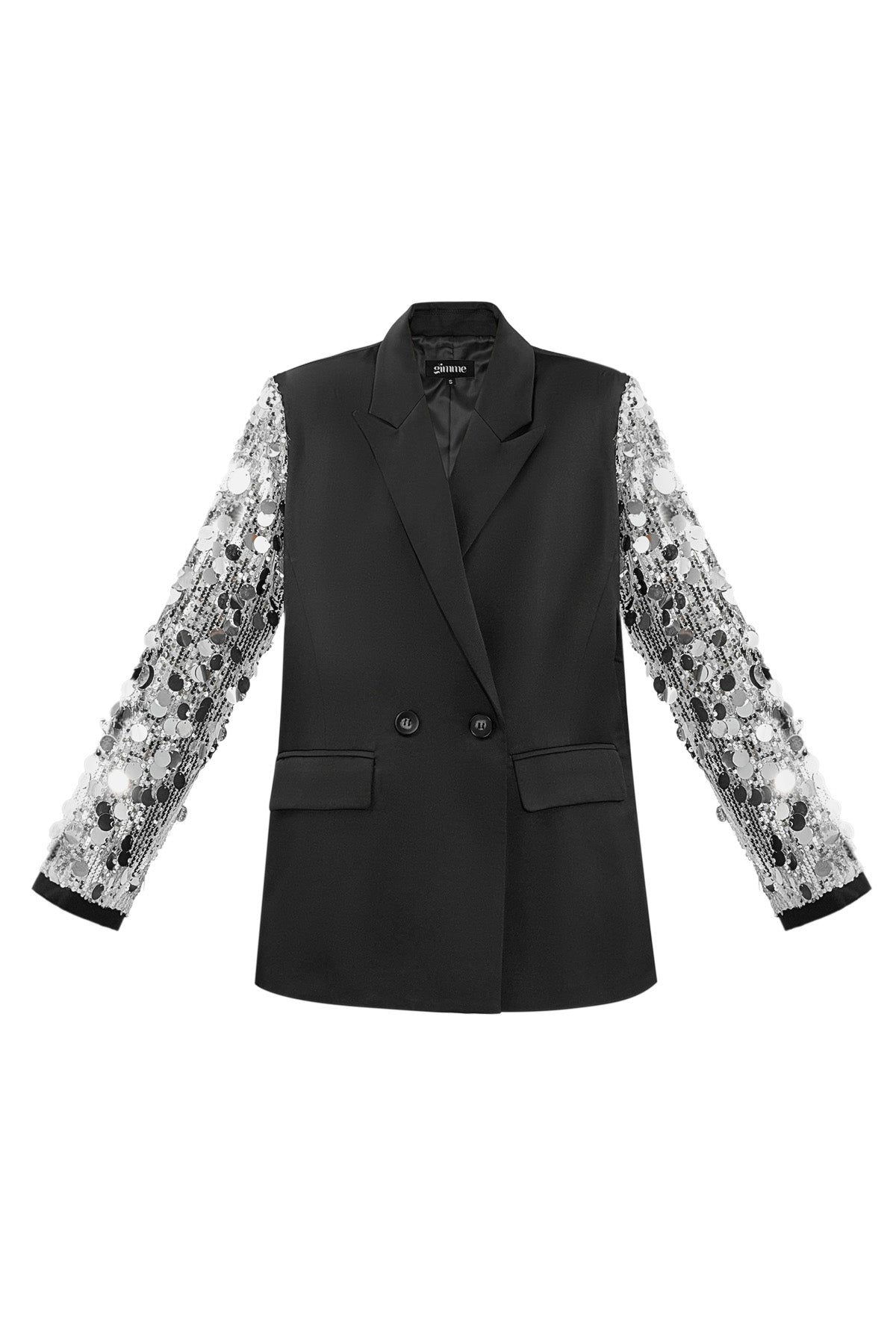 Statement glitter blazer - Black Silver