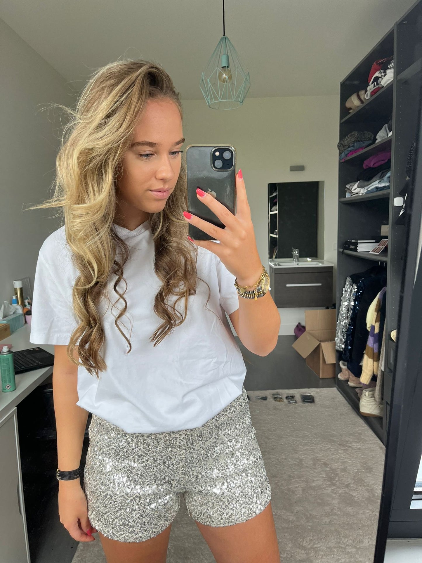 Glitter shorts - Silver