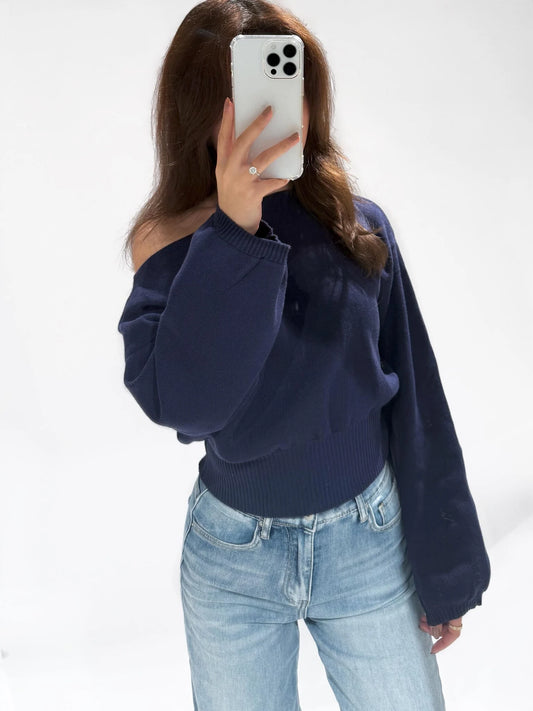 Jane off shoulder top - Navy